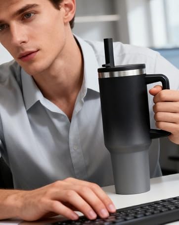 40 oz tumble travel mug leak proof insulated stainless steel