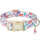 Astdogio Summer Dog Collar for Small Dogs,Cute Puppy Collars with Flamingo & Palm Leaves Parttern...