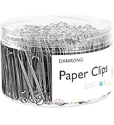 DANRONG Silver Jumbo Paper Clips, 270pcs 2 Inch (50 mm) Paper Clip, Large Paperclips Great for Of...