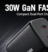 MAUSLGE 30W GaN fast charging compact dual-port USB-C wall charger