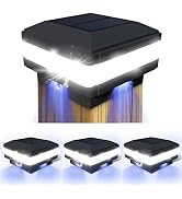 Solar Post Lights Outdoor - 4x4 Post Solar Lights - IP65 Waterproof 160 LM Solar Post Cap Lights ...