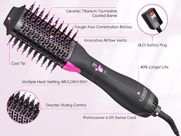 hot air hair blow dryer brush