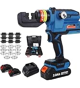 AMZCNC Electric Hydraulic Cable Lug Crimping Tool, 12 AWG to 2/0 AWG Terminal, Cable, Wire Electr...