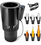 Auto Cooling and Heating Can Cooler for Car Cup Holder with Insulation Lid?, Car Coffee Warmer ?2...