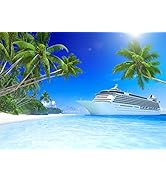 BELECO Luxury Cruise Ship Backdrop Fabric 7x5ft Cruise Backdrop for Photography Tropical Ocean Is...