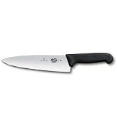 Victorinox Fibrox Chef's Knife, 8" Straight Extra Wide Blade, Black