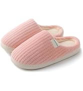 HUXMEYSON Slippers for Women, Warm Memory Foam Comfy House Slippers with Anti-Skid Rubber Sole fo...