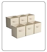 Sorbus Foldable Storage Cubes - 6 Fabric Baskets for Organizing Pantry, Closet, Shelf, Nursery, P...