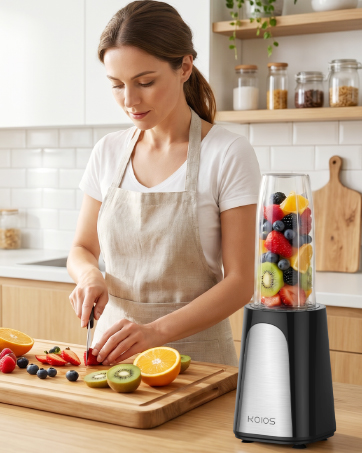 Black Silver Premium Compact small mini portable Personal Blender Smoothies Shakes Blends Ice