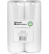 Simple Houseware Vacuum Sealer Bags 11'' x 50' Sous Vide Roll, 2-Pack