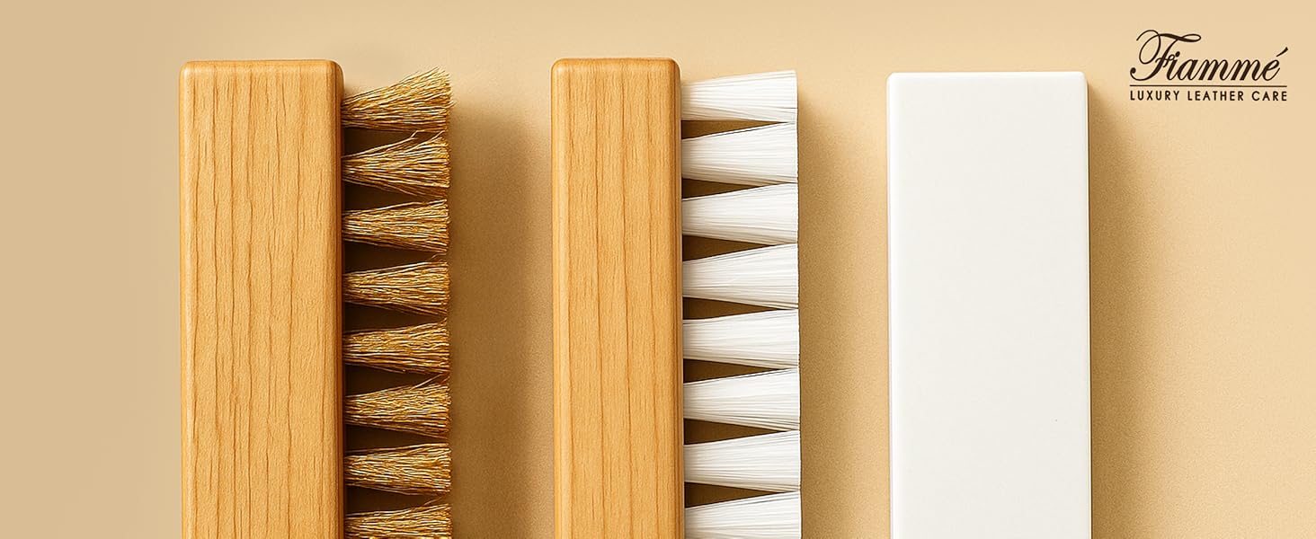 Fiamme Suede and Nubuck Cleaning Kit - Complete Brass & Nylon Brush Set, Suede Eraser for Shoes