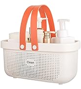 JiatuA Plastic Storage Basket with Handle Portable Shower Caddy Tote Organizer Basket Bin for Bat...