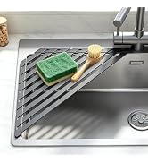 Volminex Sink Corner Drying Rack - Foldable Triangular Sink Sponge Holder, Dish Drying Rack Over ...