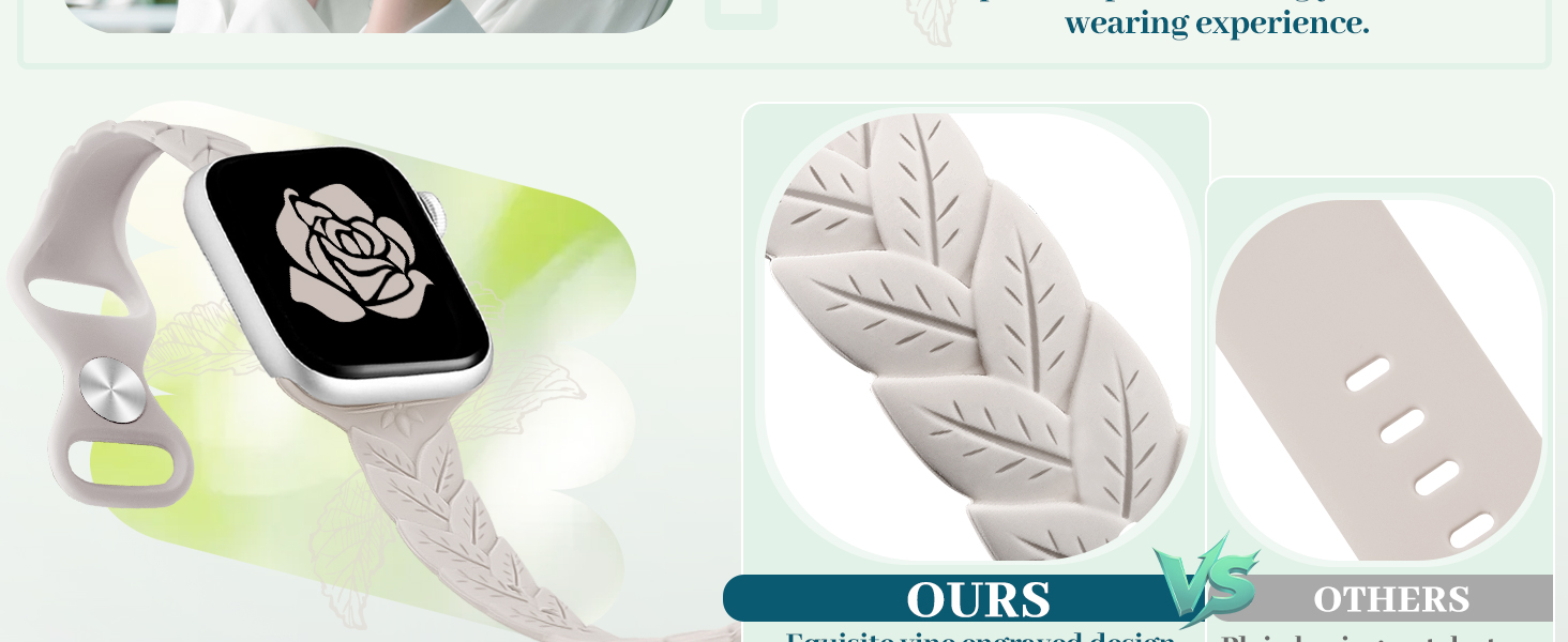 slim thin silicone apple watch band for women