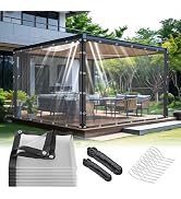 HZMGPCM Premium Clear Vinyl Tarp 6x8 ft Tearproof Heavy Duty Clear Tarp with Rustproof Grommets W...