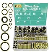 XBVV 378 Pcs 12 Size NBR Metal Bonded Sealing Washer Kit