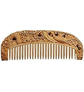 Nerien Handmade Carved Vintage Wooden Hair Comb Portable Anti Static Engraving Animals Women Comb...