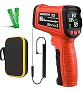 -58°F to 1796° F Infrared Thermometer Gun Include K-Type Probe for Humidity, 16:1 Laser Temperatu...