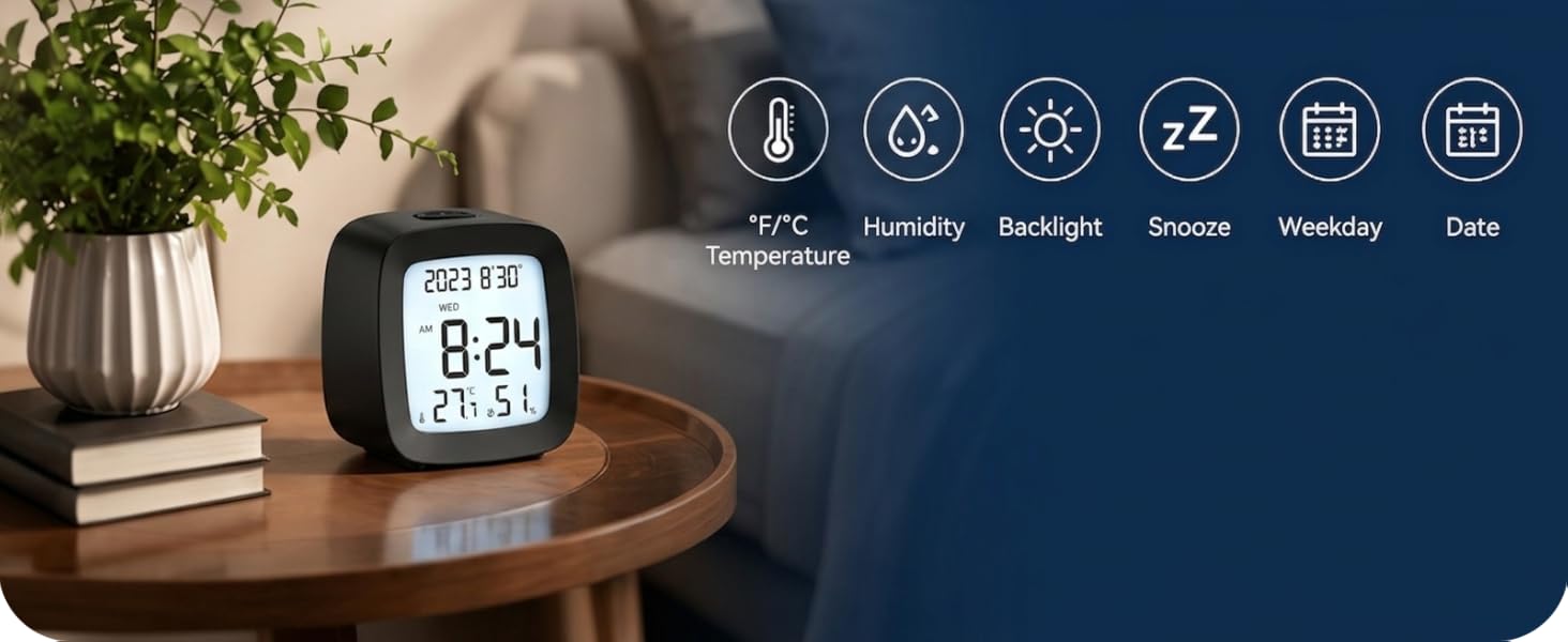 LCD bedroom alarm clock