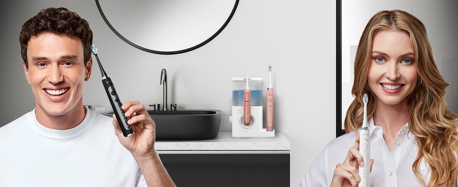AquaSonic HDC PRO Electric Toothbrush with different cleaning modes, safe for sensitive teeth