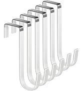 Mars-Rock Over The Door Metal Hooks with Plastic Coating 5.5" Fit 0.5" to 1 3/8" Door 6 Pcs Heavy...
