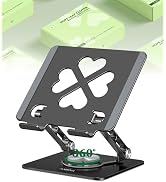Axbima Tablet Stand for iPad, 360° Rotating Aluminum Desktop Holder – Adjustable & Foldable Desk ...