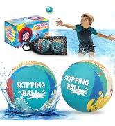 Korlon Tec Skipping Water Balls for Pool, 2 Pack Splash Skip Ball Water Bouncing Ball with Mesh B...