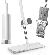 Self Wringing Mop with 2 Pads, Hands Free Microfiber Flat Mop for Cleaning | Easy Mop for Hardwoo...