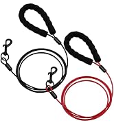ZHOMA 2 Pack Heavy Duty Dog Leashes with Chew Proof and Comfortable Padded Handle 4/5/6 FT, Steel...