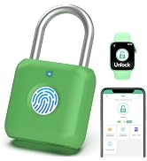 Fingerprint Padlock,Gym Locker Lock,Smart Padlock with APP Unlock,Fingerprint Lock USB Rechargeab...