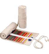 WNHNO Large Capacity Pen Curtain Canvas Roll Up Pencil Case 36 Slots Pencil Bag Pencils Case Wrap...
