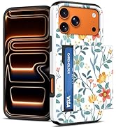AFGHOA for iPhone 17 Pro Max Wallet Case, Floral Card Holder Case for Women Girl, 2 Credit Cards ...