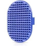 Dog bath brush, ROPO rubber massage dog shampoo brush, used for pet grooming, removing shedding f...