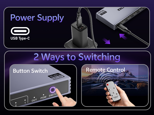 HDMI Switch 3 in 1 Out with Remote