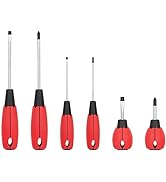 KURUI Magnetic Screwdriver Set, 6-Piece Screw Drivers Tool Set 3 Phillips and 3 Flat Head, Standa...
