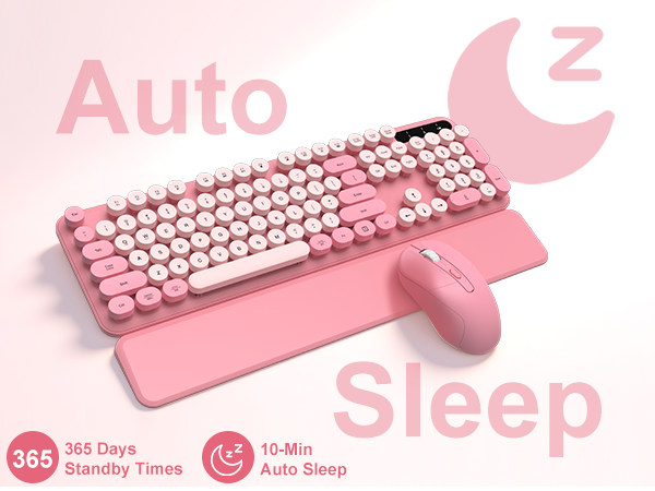 Pink Wireless Keyboard and Mouse Combo