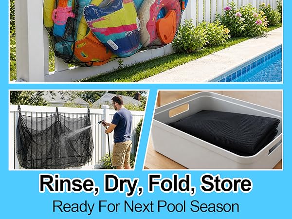 58x31.5x13in Large Hanging Pool Toy Storage Mesh Net