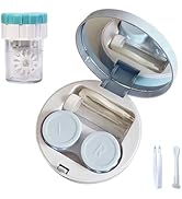 YKuzLx Contact Lens Case with Cleaner Washer,Contact Case with Mirror Tweezers Remover Tool Solut...