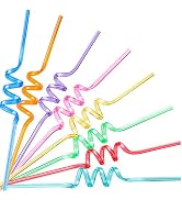 Soledea 8 Pcs Spiral Colorful Funny Reusable Straws for Party - Silly Crazy Drinking Straws, Grea...