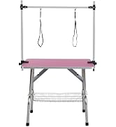Donext 36" Dog Grooming Table, Adjustable Grooming Tables at Home With Arm/Noose/Mesh Tray, Maxim...