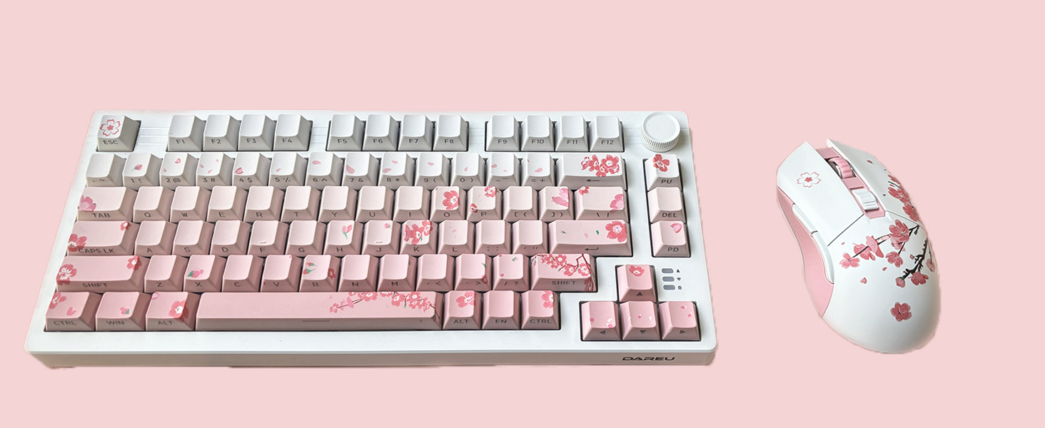 pink keyboard and mouse combe