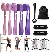 WHATAFIT Resistance Bands,Pull Up Assist Bands Set with Handles, Exercise & Workout Bands with Do...