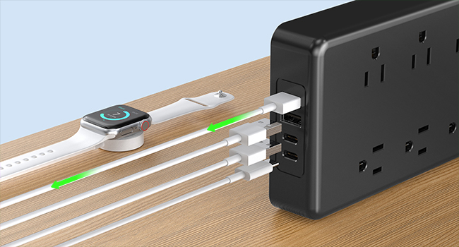 power strip flat plug