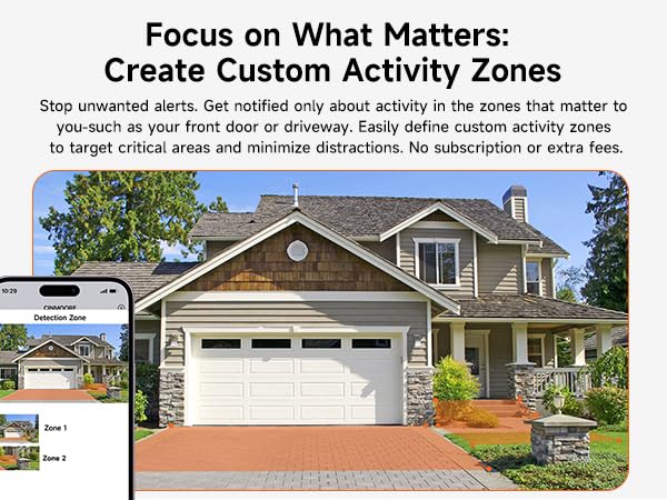 wireless camera, custom activity zones