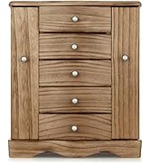 RR ROUND RICH DESIGN Jewelry Box - Made of Solid Wood with Tower Style 4 Drawers Organizer and 2 ...