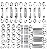 TooTaci M5 Turnbuckle Kit, Stainless Steel Turnbuckles for Cables Wire 1/8, 90pcs Wire Tensioner ...