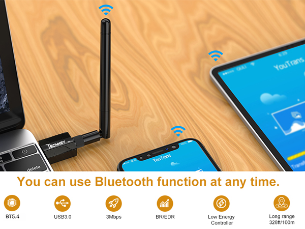 Long Range USB Bluetooth 5.4 Adapter for Desktop PC