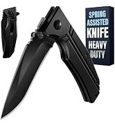 Tactical Pocket Knife for Men - 3.54” Sharp Blade, Mens Gift Idea 140106 B | Spring Assisted, Alu...