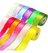 Laviria 12 Colors 130.8 Yards Ribbon, 1 Inch Satin Ribbon for Crafts Gift Wrapping Flower Bouquet...