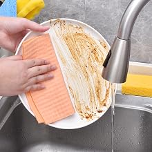 Compressed Cellulose Sponges Non-Scratch Natural Sponge Cleaning Scrub Sponge kitchen Cut-Outs DIY
